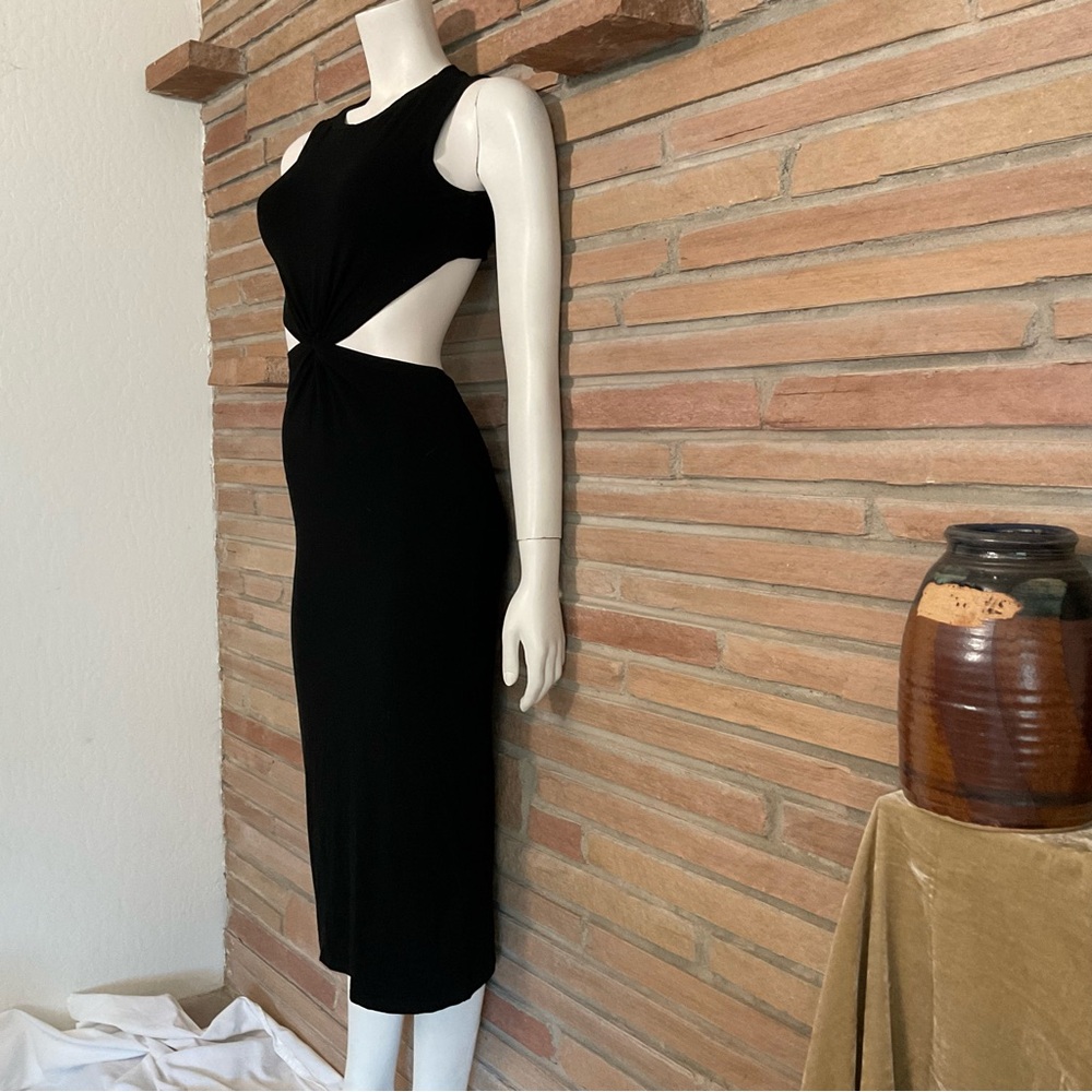 Pretty Garbage Black Cut Out Midi Dress Small